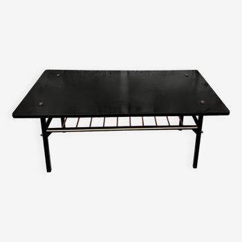 Black Formica coffee table vintage design