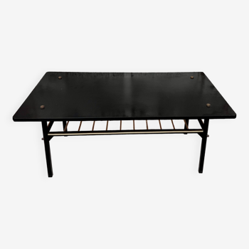 Table noir basse Formica noir vintage design