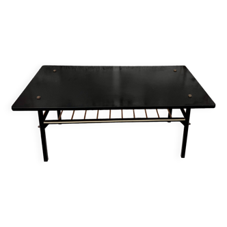 Table noir basse Formica noir vintage design