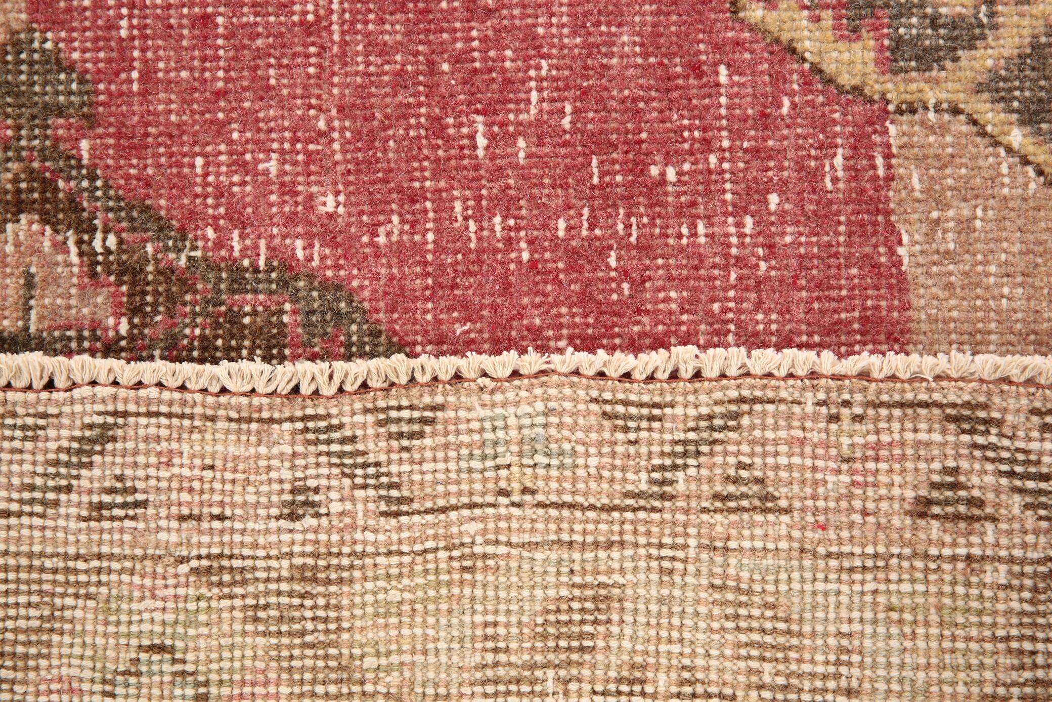 3x13 Red & Pink Vintage Runner Rug, 91x399Cm