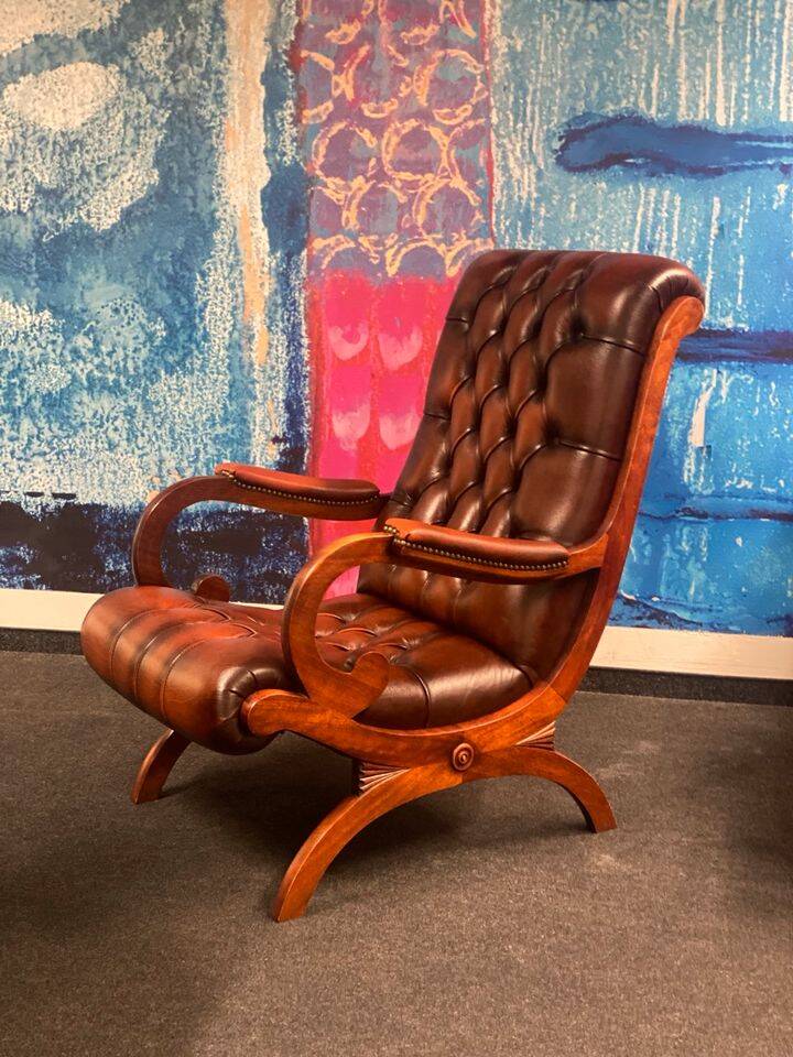Fauteuil Chesterfield en cuir d'origine