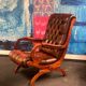 Fauteuil Chesterfield en cuir d'origine