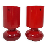 Pair of vintage lykta glass bedside lamps from Ikea 90s
