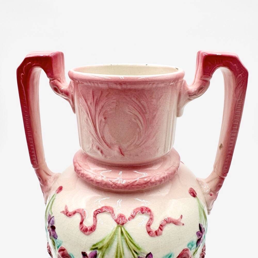 Art Nouveau vase in barbotine Longchamp Terre de Fer