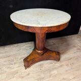 Empire mahogany and marble pedestal table