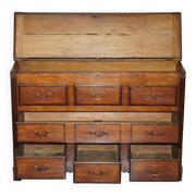 Commode Mule anglaise XVIIIe siècle à dessus pliant en chêne Georgian