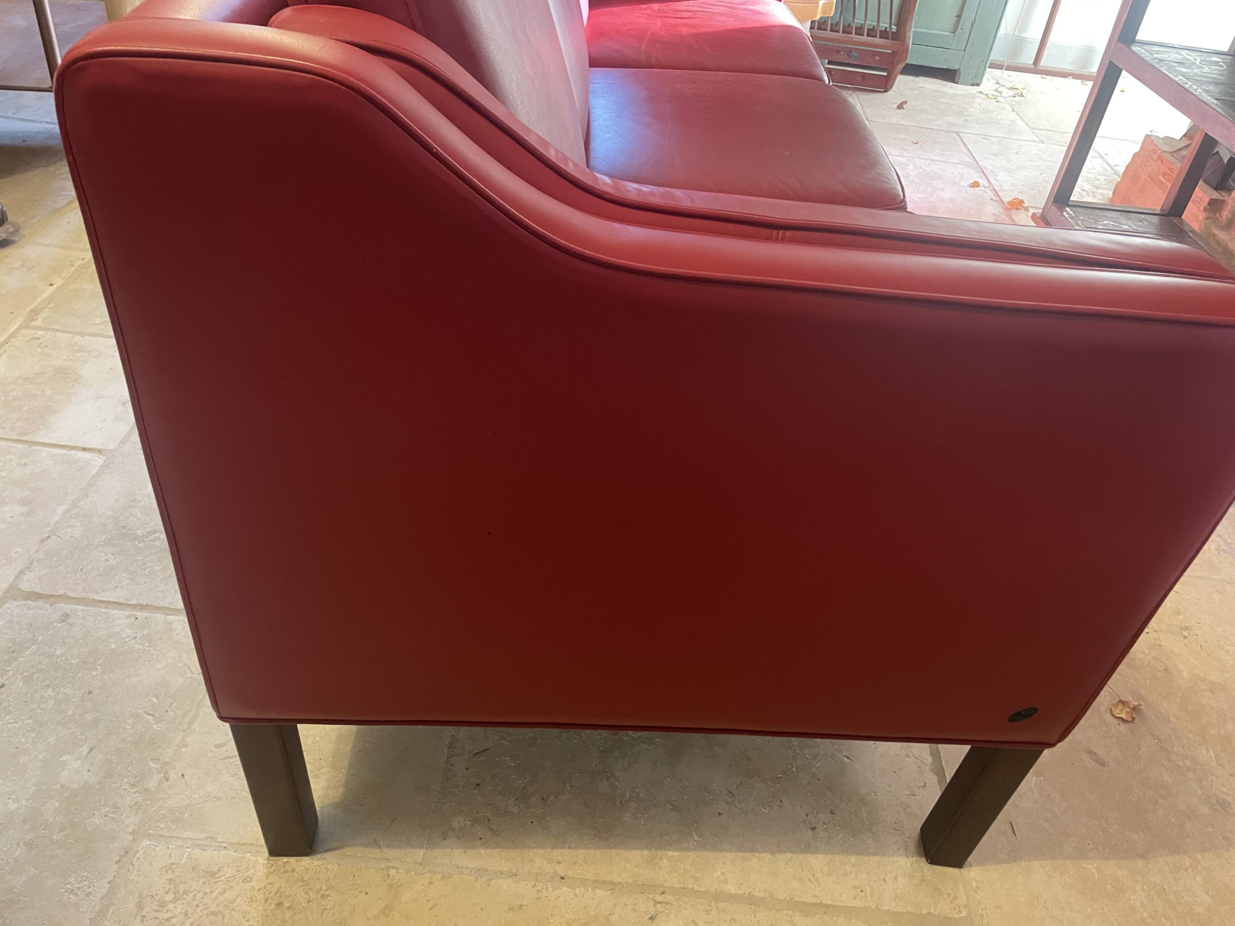 Rare red HURUP Møbelfabrik sofa from the 70s Scandinavian era