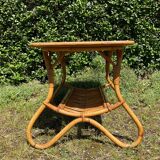 Vintage rattan and Formica coffee table