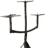 Wrought iron three-branched candle holder, 1950s