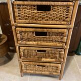 Storage unit, rattan chest of drawers