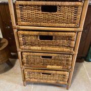 Storage furniture, rattan chest of drawers
