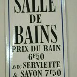 Enamelled plate "bathroom"