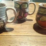 3 mugs en grès vintage