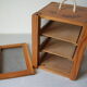 Cheese cellar of wooden table and grill decoration kitchen Normandy countryside