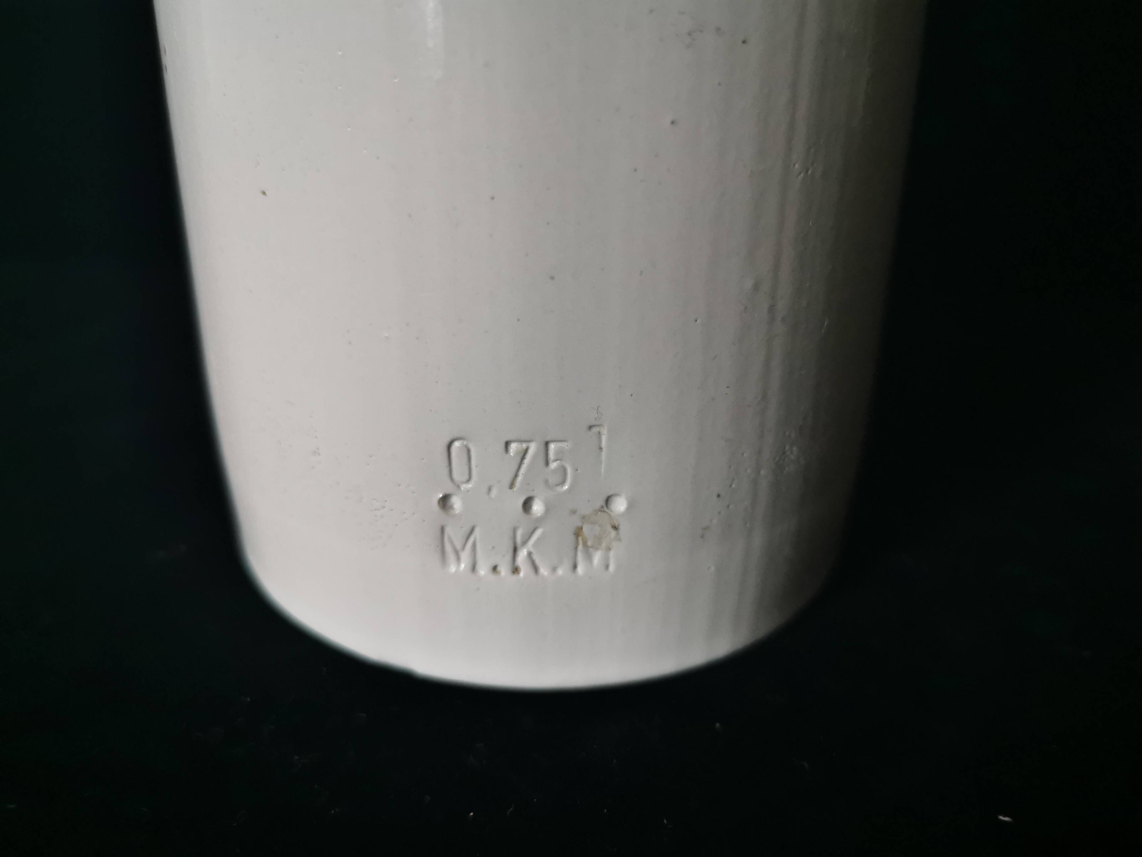 bottle, stoneware carafe, white ceramic, MKM