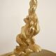 Louis XV Rococo style bouillotte lamp in gilt bronze with 2 light arms