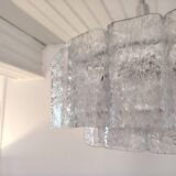 Large frosted glass chandelier Doria Leuchten 70's
