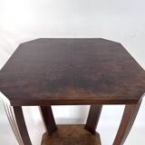Art Deco side table in wood – sculptural base