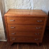 Chest of drawers vintage wooden compass feet