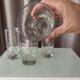 Set of 4 Vintage Sculptural Drinking Glasses | Thick Glass Tumblers & Highb