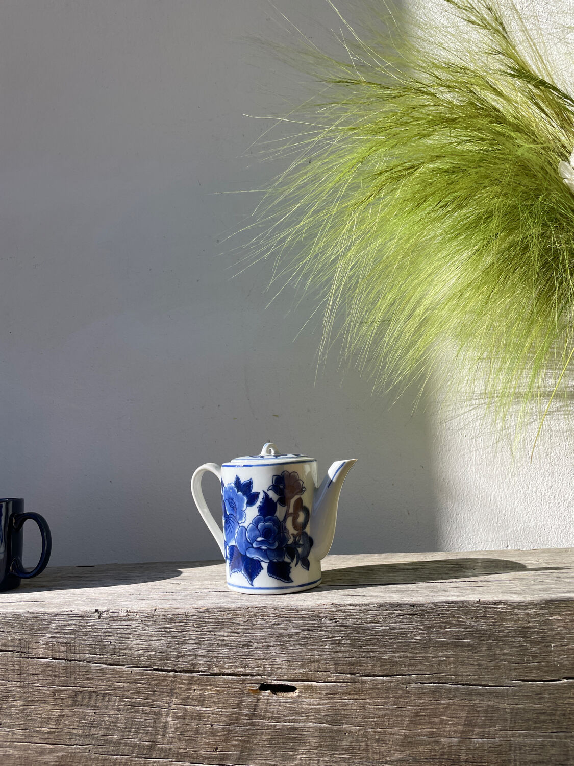Asian blue and white ceramic teapot
