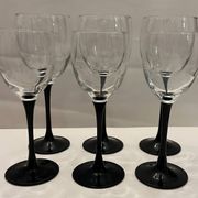 6 stemmed glasses