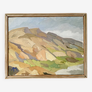 Mid-20th century Modernism oil painting landscape