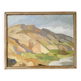 Mid-20th century Modernism oil painting landscape