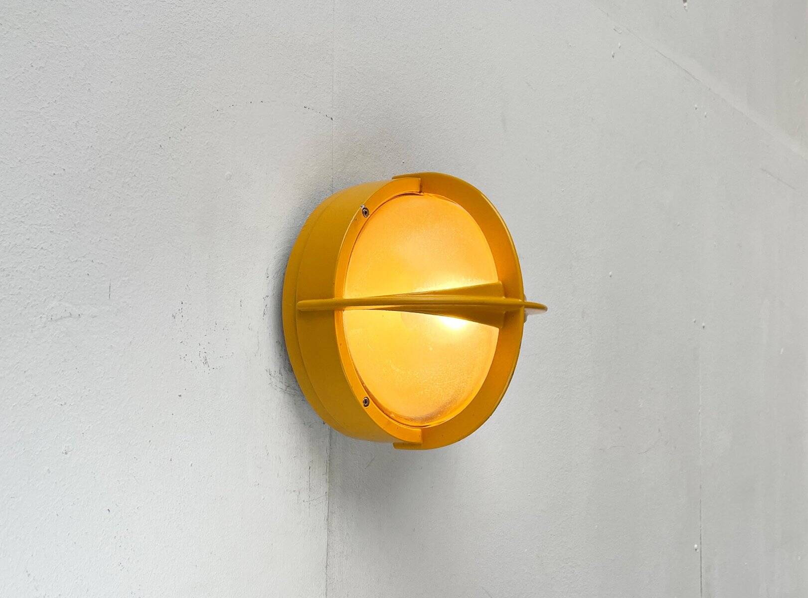 Mid-century Danish metal outdoor wall lamp model Pirate by Eva Koppel, Nils Koppel, Gert Edstrand for Nordisk Solar, 1960s.