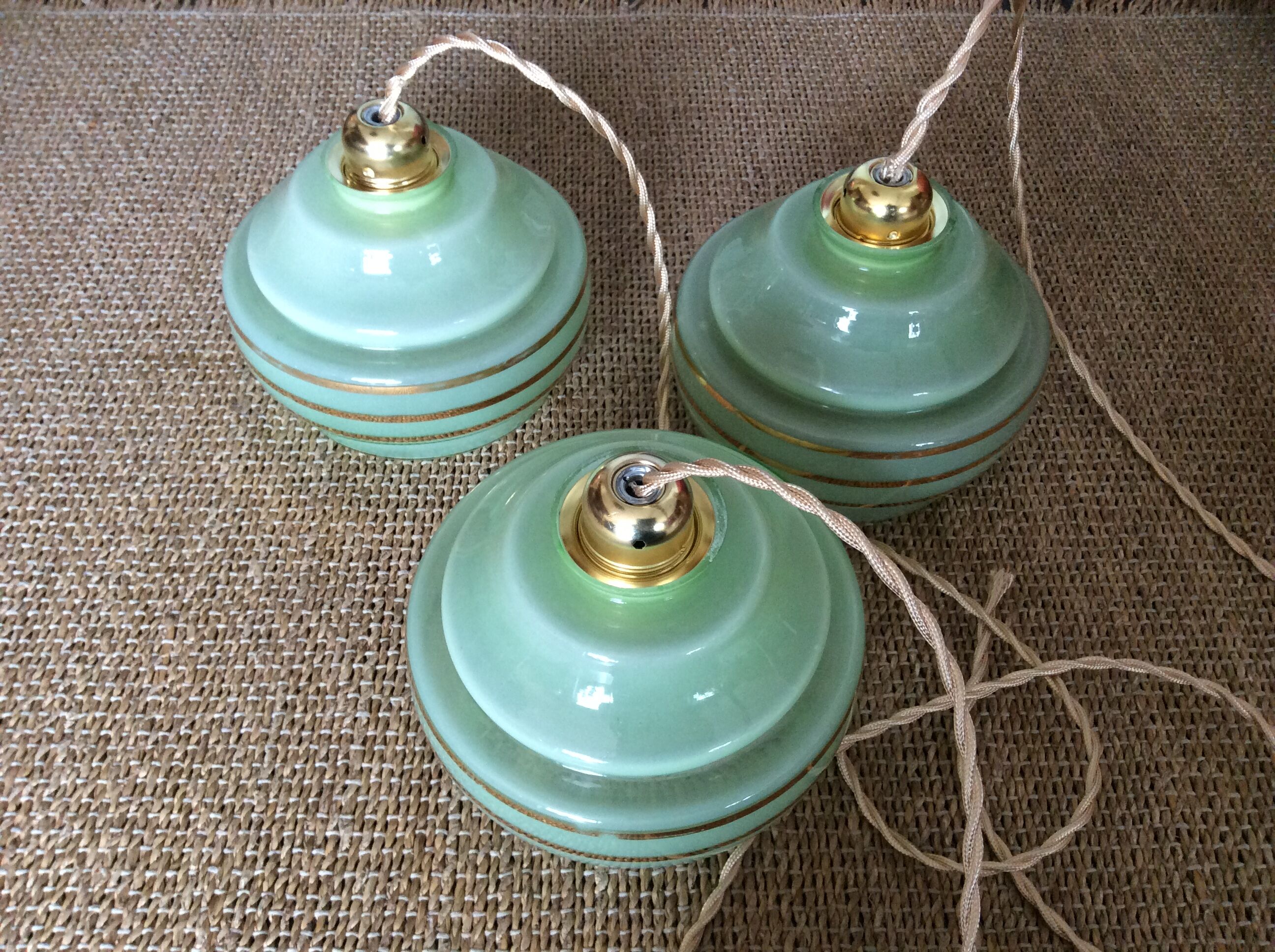 3 vintage pendant lamps