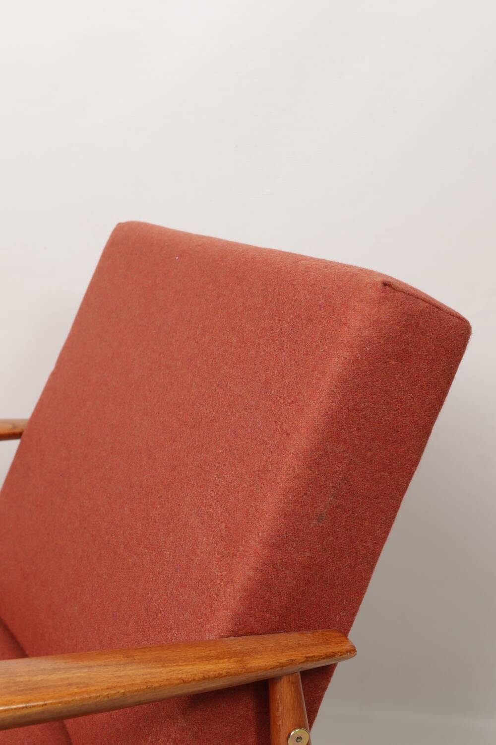 Scandinavian armchair in terracotta wool, 1970