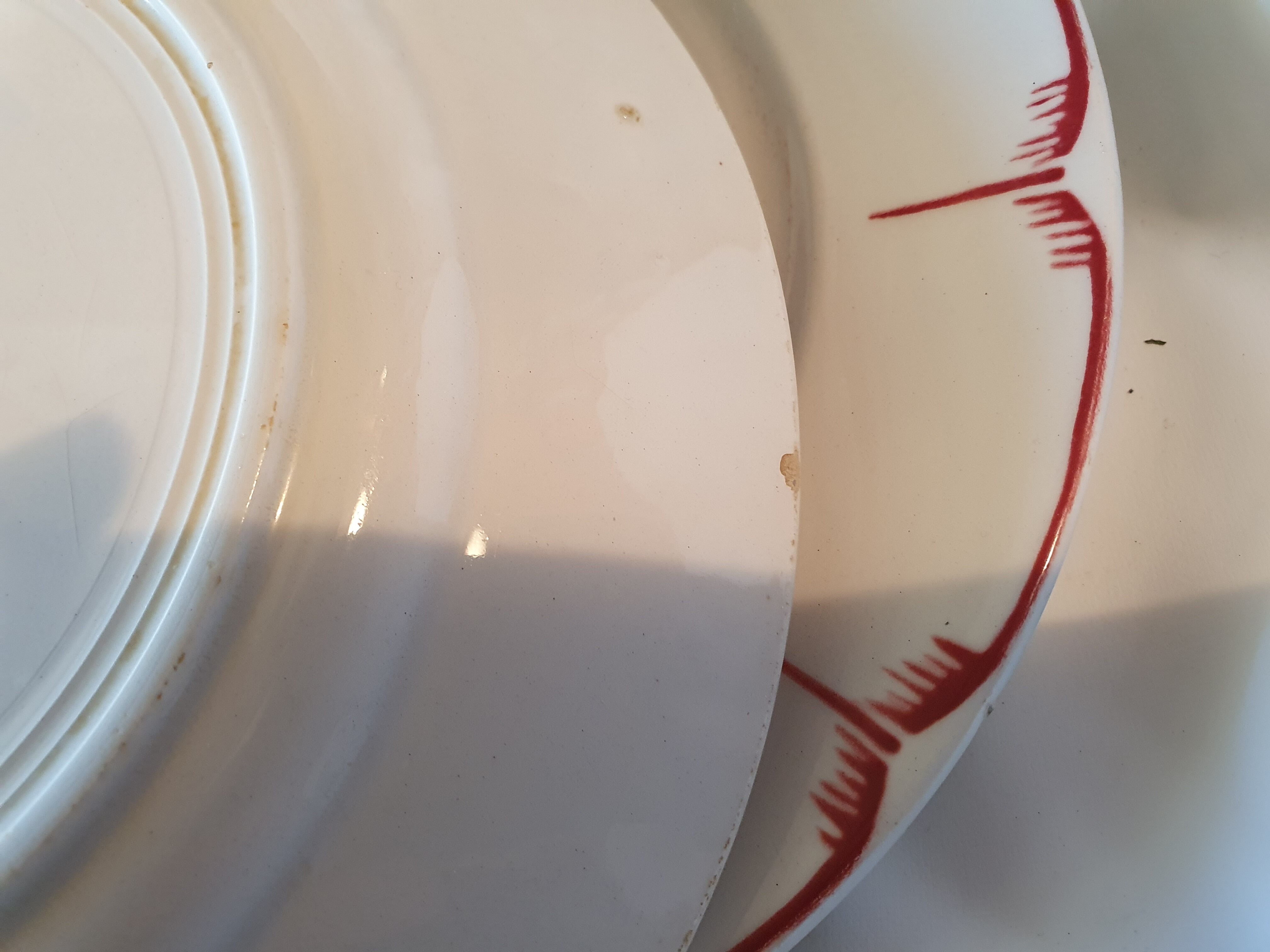 6 flat plates decor red roses