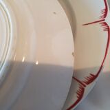6 assiettes plates decor roses rouges