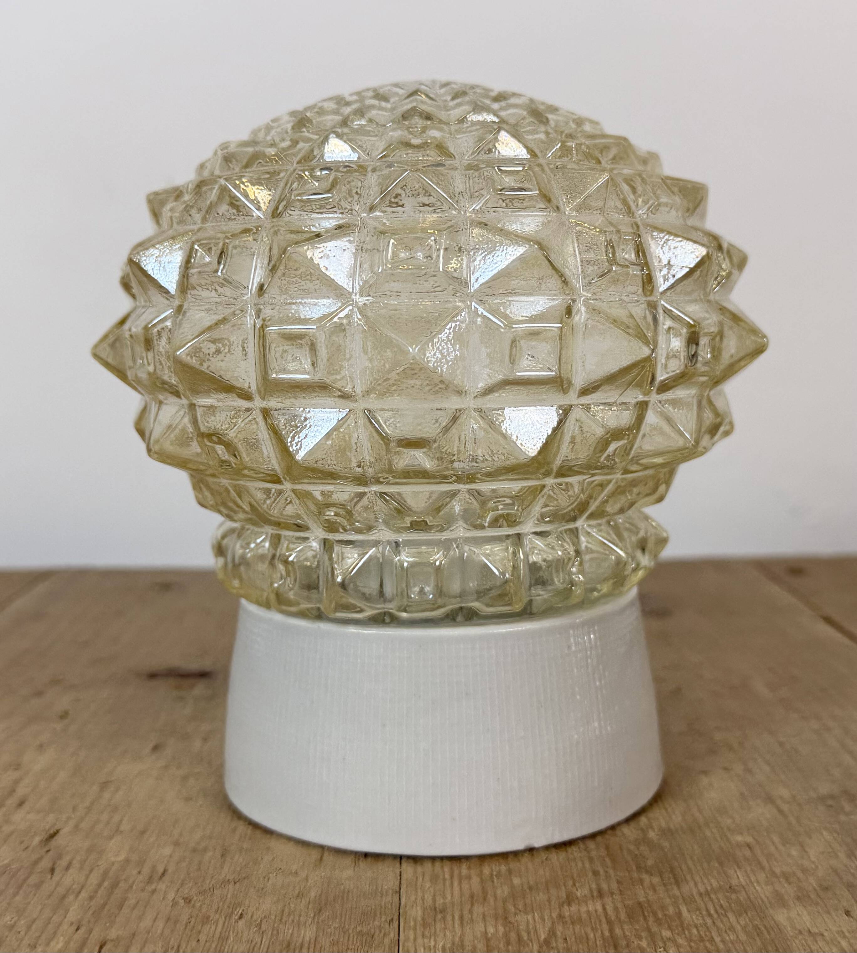 Vintage White Porcelain Ceiling Light, 1970s