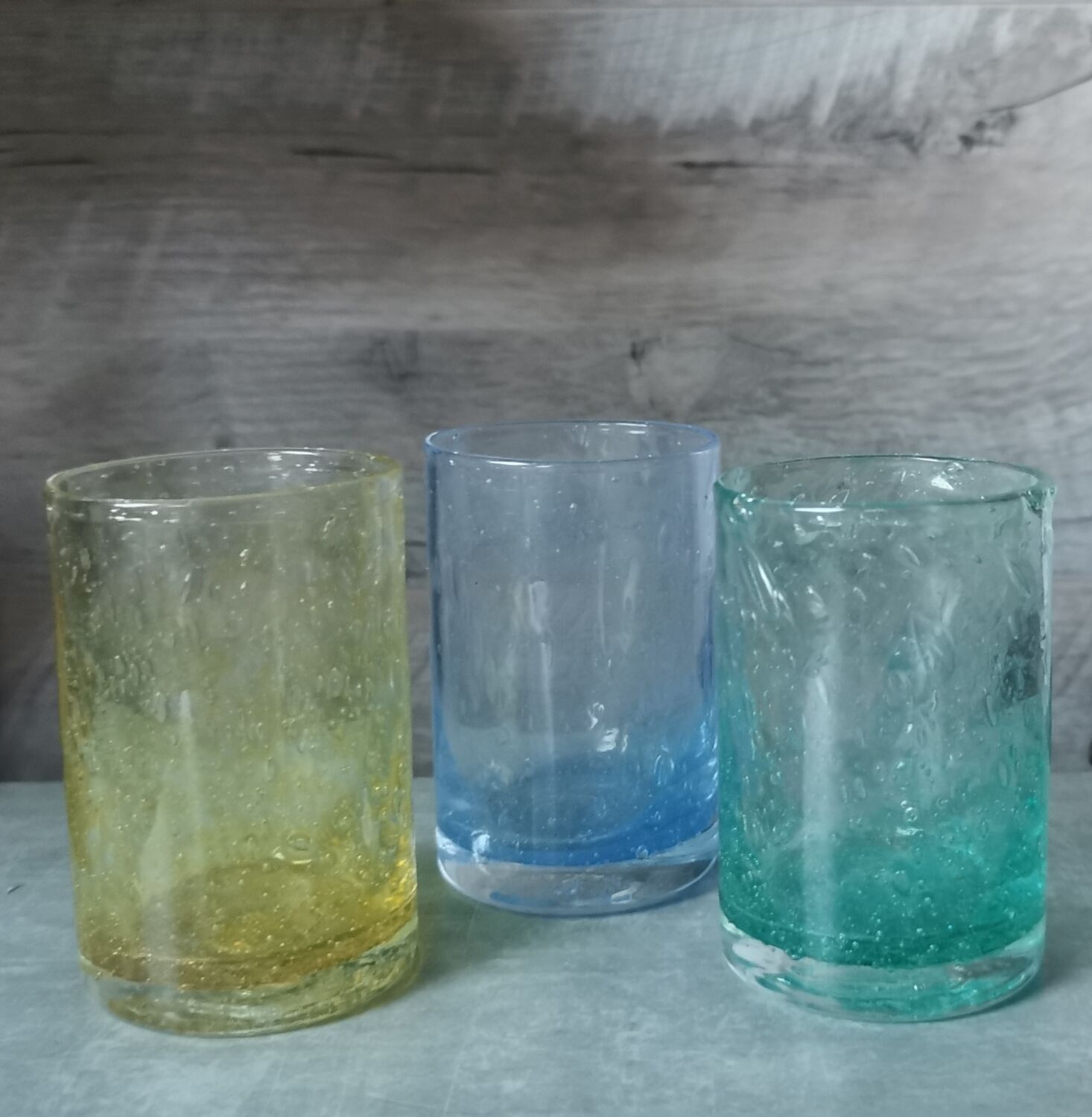 Bubbled water glasses Bourboule glassware