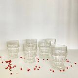 Set of 6 old bistro glasses, tableware