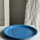 Set of 2 sky blue plates, one slotted