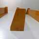 Lot de 3 étagères en bois massif de hêtre années 1950