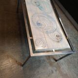 Coffee table 1970 chrome ceramic