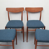 Set of 4 chairs in teak, Herkskröter for Lübke