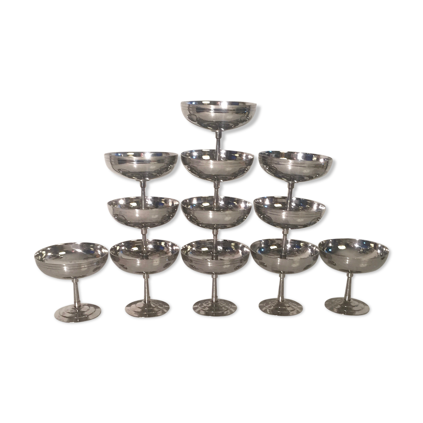12 Letang Remy solid stainless steel ice cream cups