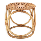 Rattan and bamboo stool, 70s
