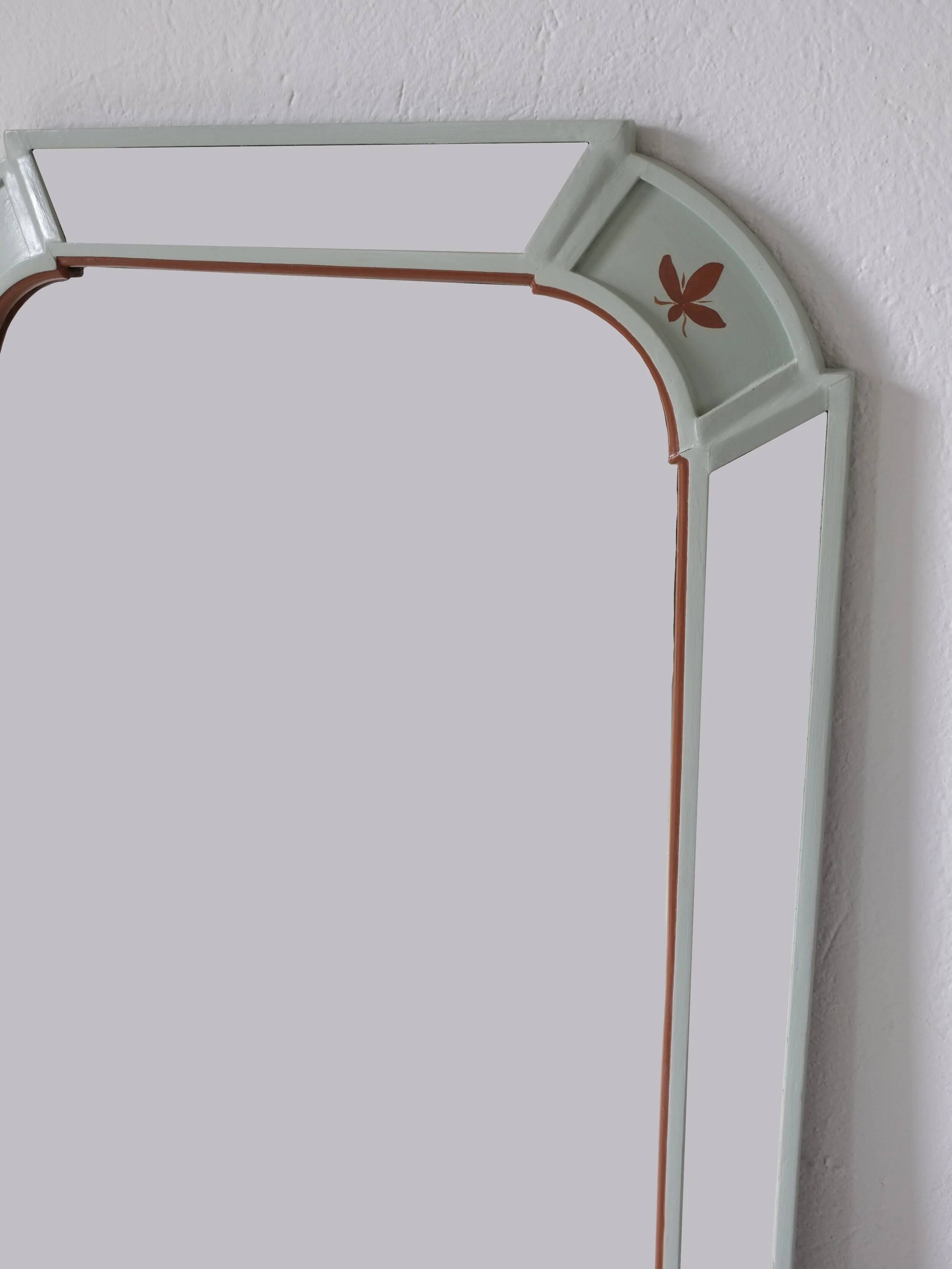 Commode suédoise peinte avec miroir | Années 1940
