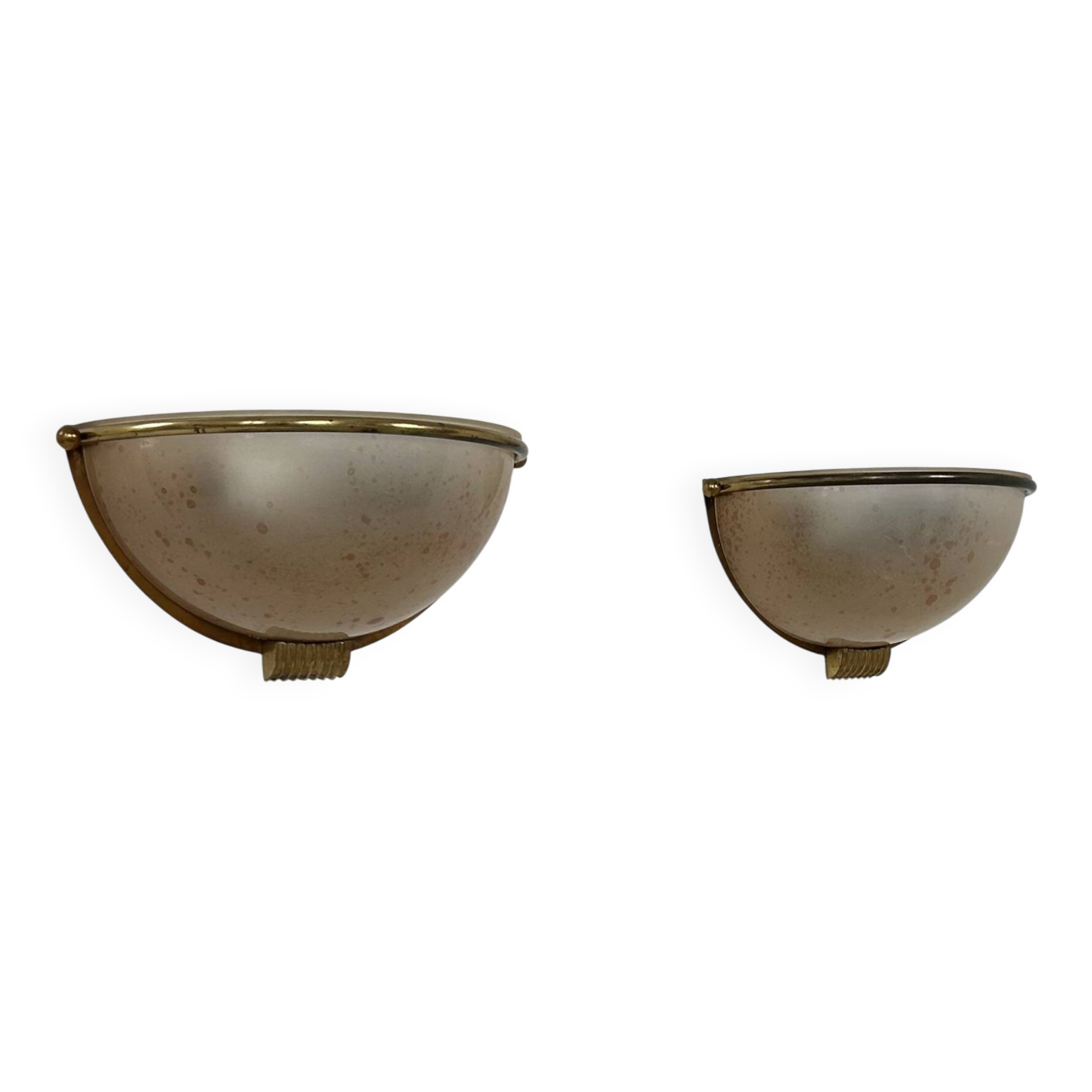 Vintage wall lights, brass and perspex, France, 1970.