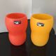Série de deux vases Léonardo orange et jaune