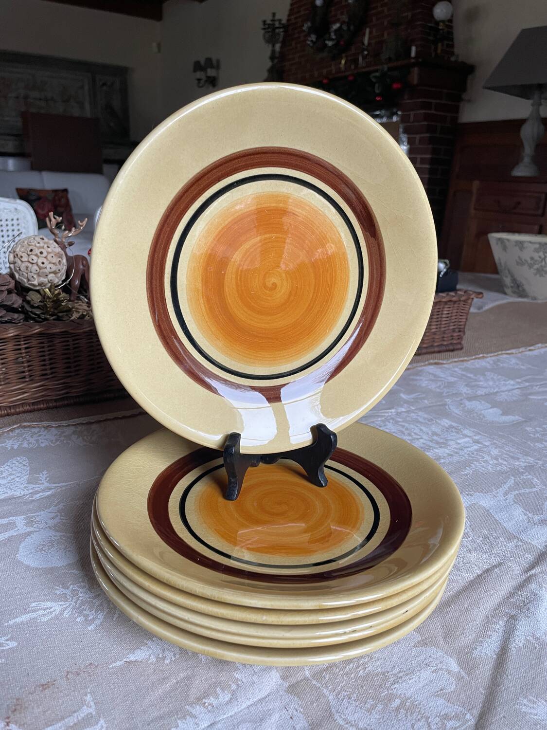 6 flat plates Gallia Gien