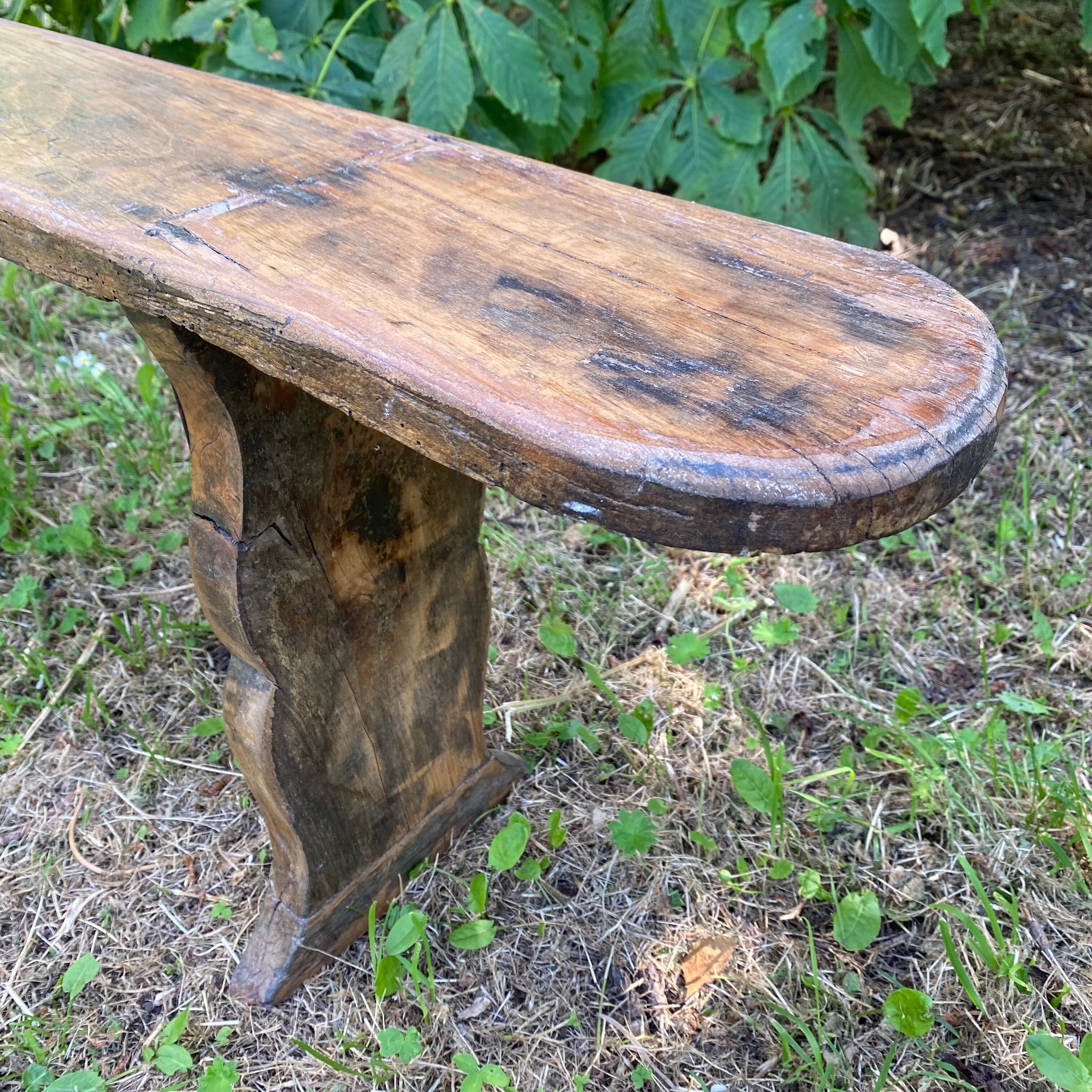 Wooden farmhouse bench