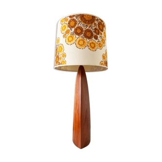 Henriksen Sculptural Table Lamp In Teak, Denmark.