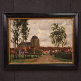 Great landscape painting signed G. V. Hoven and dated 1918