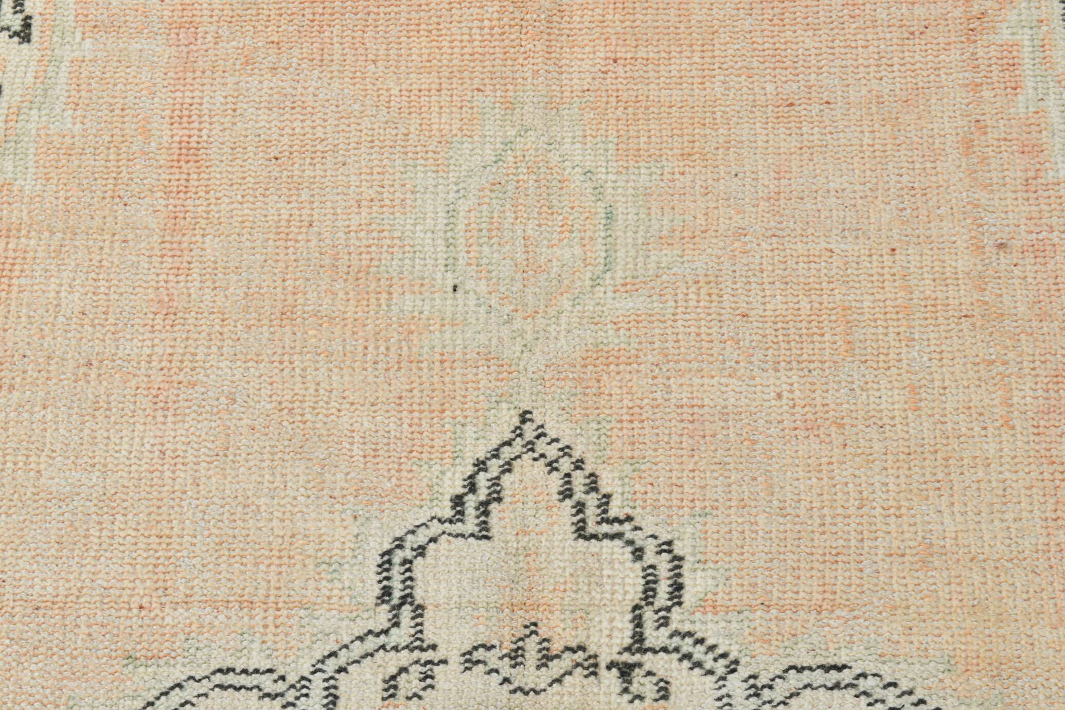 5x9 Soft Orange Handwoven Vintage Persian Rug, 157x263 Cm